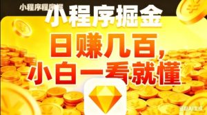 微信小程序掘金项目，日入几张，项目简单，小白一看就懂，5分钟就能学会上手操作【揭秘】-宝藏屋创业网