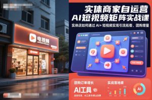 实体商家自运营AI短视频矩阵实战课，实体店如何通过AI+短视频实现引流拓客、团购增量-宝藏屋创业网