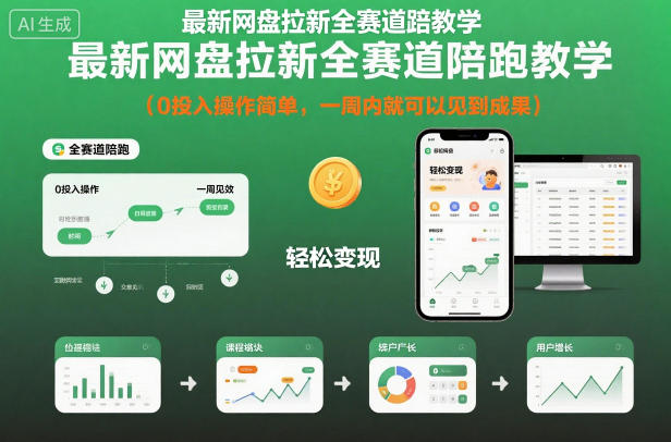 最新网盘拉新全赛道陪跑教学，0投入操作简单，一周内就可以见到成果-宝藏屋创业网