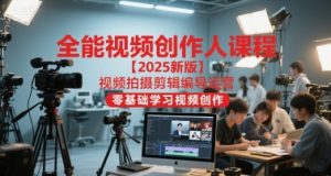 全能视频创作人课程【2025新版】视频拍摄剪辑编导运营，零基础学习视频创作(更新)-宝藏屋创业网