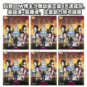 抖音80W博主沙雕动画文案8天速成班，基础课+直播课，文案助力账号破圈-宝藏屋创业网