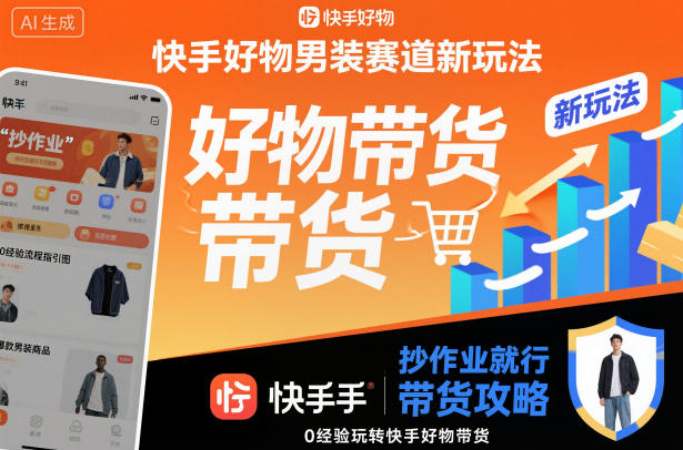 快手好物男装赛道新玩法，抄作业就行，0经验玩转快手好物带货-宝藏屋创业网