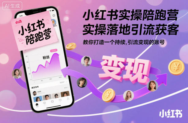 小红书实操陪跑营，实操落地引流获客，教你打造一个持续引流变现的账号-宝藏屋创业网