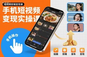 手机短视频变现实操课，短视频剪辑变现课-宝藏屋创业网
