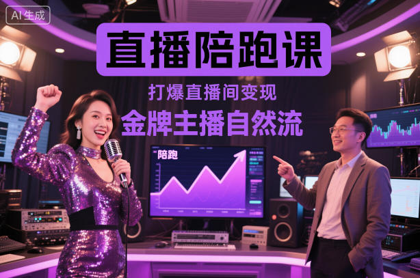 直播陪跑课，金牌主播自然流打爆直播间，复制高变现玩法-宝藏屋创业网