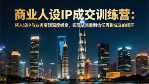 商业人设IP成交训练营-12月：将人设IP与业务变现深度绑定，从流量到信任再到成交闭环-宝藏屋创业网