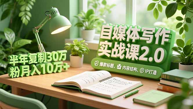自媒体写作实战课2.0:爆款标题、内容结构、IP打造实战攻略,半年粉丝增长与变现案例