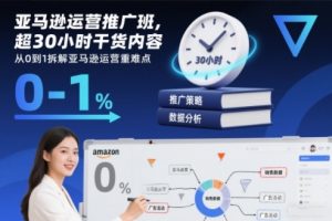 亚马逊运营推广班，超30小时干货内容，从0到1拆解亚马逊运营重难点-宝藏屋创业网