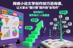 网络小说文学创作技巧咨询课,让大家从“懂行情”提升到”会写作”的高度-宝藏屋创业网