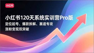 小红书120天系统实训营Pro版,定位起号、爆款拆解、赛道专攻,实现涨粉变现双突破-宝藏屋创业网