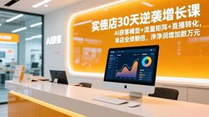 实体店30天逆袭增长课，AI获客模型+流量矩阵+直播转化，单店业绩翻倍，净利润增加数万元-宝藏屋创业网