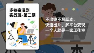 多参 宗漫剧实操班2.0-更新，不出镜不写脚本、快速出片、多平台变现，一个人就是一家工作室-宝藏屋创业网