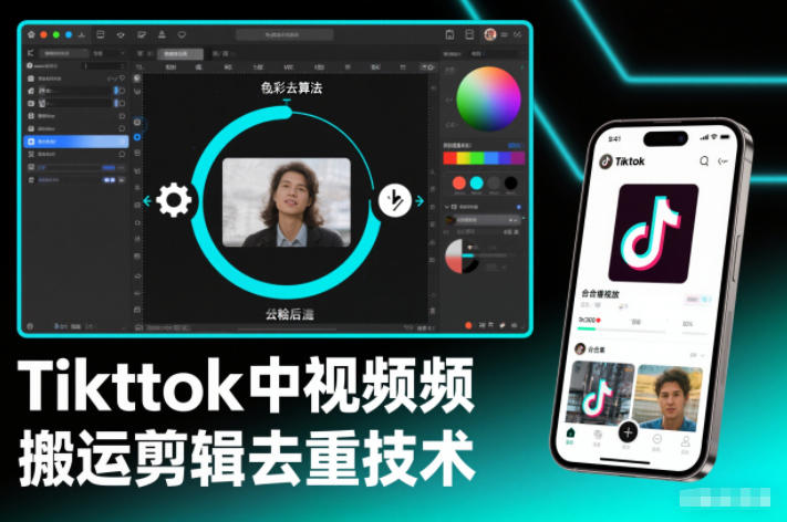 Tiktok中视频纯搬运剪辑去重技术，外来技术，自行测试-宝藏屋创业网