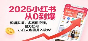 2025小红书从0到爆:剪辑实操,多赛道变现,暴力起号,零基础也能月入破W-宝藏屋创业网