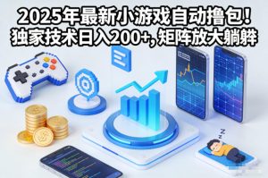 2025年最新小游戏自动撸包!独家技术日入2张+,矩阵放大躺賺【揭秘】-宝藏屋创业网