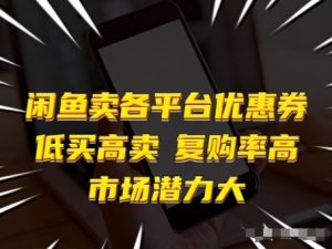 闲鱼卖各平台优惠券,低买高卖,复购率高,市场潜力大-宝藏屋创业网