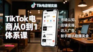 TikTok电商从0到1体系课,市场认知、店铺实操、达人广告,新手避坑稳赚美金-宝藏屋创业网