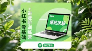 小红书零基础+高阶训练营:安全养号、爆款拆解、长效运营,实现稳定涨粉与变现-宝藏屋创业网