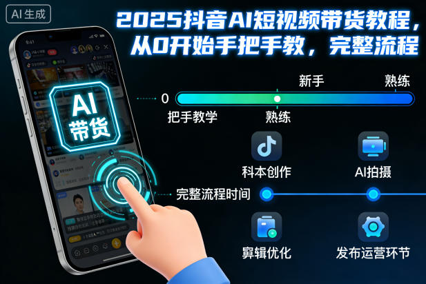 2025抖音AI短视频带货教程,从0开始手把手教,完整流程-宝藏屋创业网