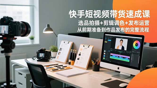 快手短视频带货速成课,选品拍摄+剪辑调色+发布运营,从前期准备到作品发布的完整流程-宝藏屋创业网