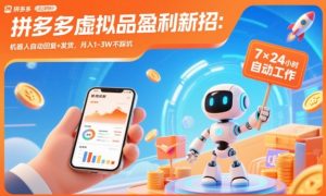 拼多多虚拟品盈利新招:机器人自动回复+发货,月入1-3W不踩坑【揭秘】-宝藏屋创业网