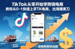 TikTok从零开始学跨境电商,教你从0-1快速上手TK电商,出海賺美刀-宝藏屋创业网