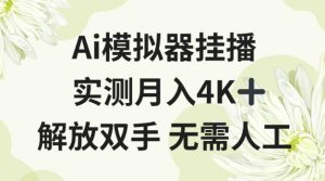Ai模拟器挂播，实测月入4K十，解放双手无需人工【揭秘】-宝藏屋创业网