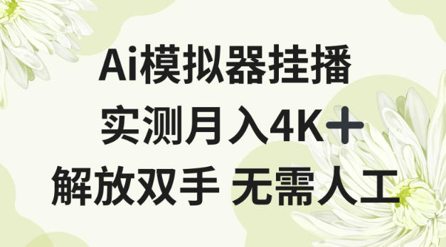 Ai模拟器挂播，实测月入4K十，解放双手无需人工【揭秘】-宝藏屋创业网