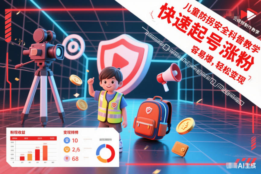 儿童防拐安全科普知识视频制作教学，快速起号涨粉，容易爆，轻松变现-宝藏屋创业网