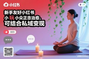 新手友好小红书小众正念治愈，玩法简单，可结合私域变现-宝藏屋创业网