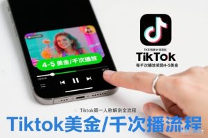 TK中视频计划项目,Tiktok第一人称解说流程,每干次播放奖励4-5美金-宝藏屋创业网