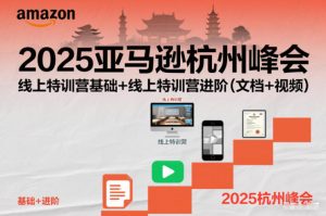 2025亚马逊杭州峰会,线上特训营基础+线上特训营进阶(文档+视频)-宝藏屋创业网