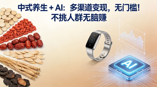 中式养生+AI：多渠道变现，无门槛，不挑人群无脑賺-宝藏屋创业网