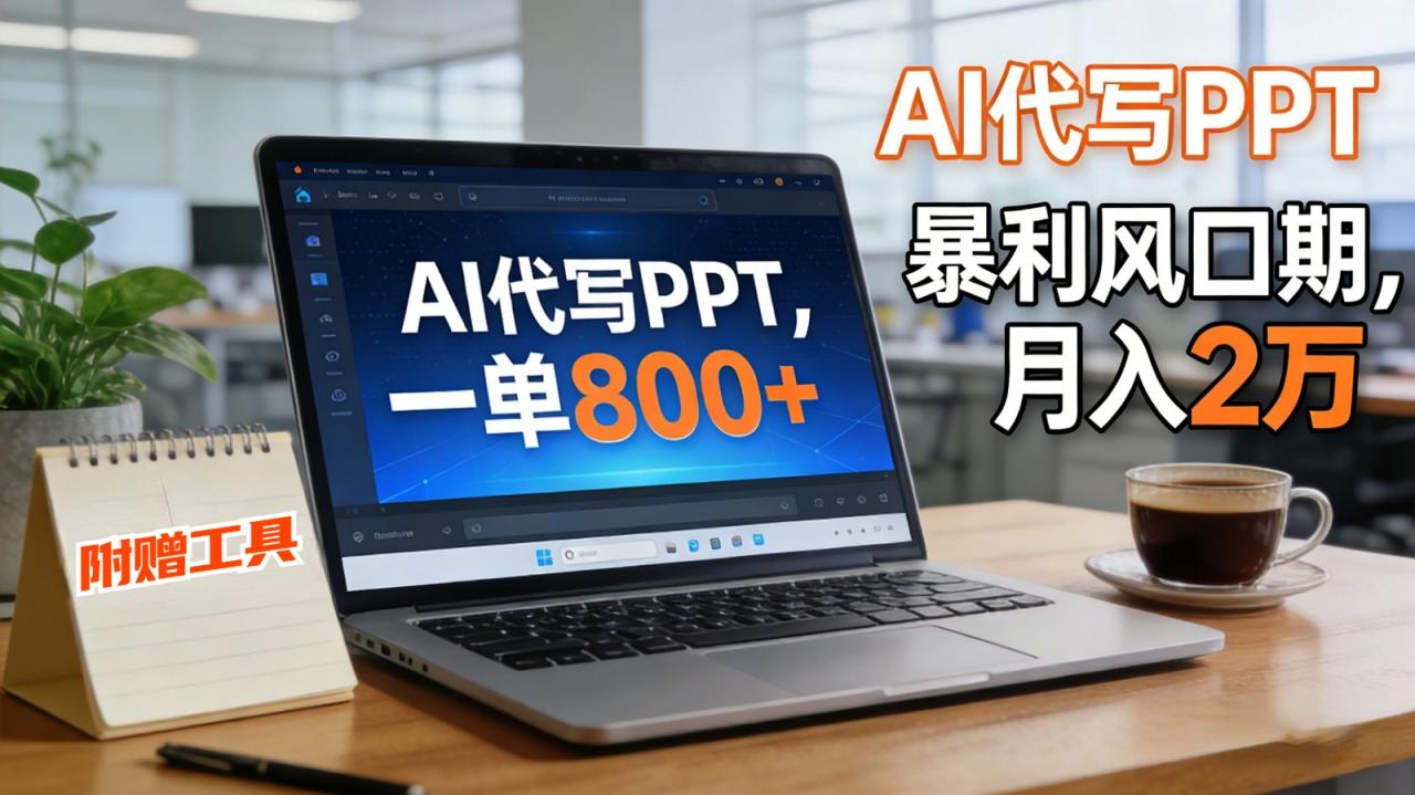 AI 代写 PPT 赚钱攻略：一单狂赚 800+，风口期月入 2 万（工具 + 提示词免费送）-宝藏屋创业网