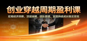 创业穿越周期盈利课：宏观经济洞察、顶层战略、团队搭建，实现持续成长稳定变现-宝藏屋创业网