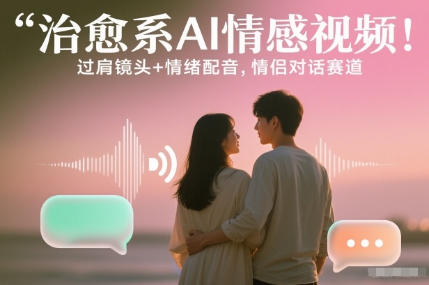 情侣对话赛道新玩法！治愈系 AI 情感视频，过肩镜头 + 情绪配音涨粉快-宝藏屋创业网