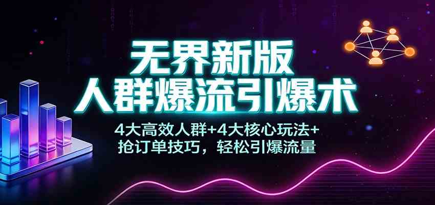 无界新版人群爆流引爆术:4大高效人群+4大核心玩法+抢订单技巧,轻松引爆流量-宝藏屋创业网