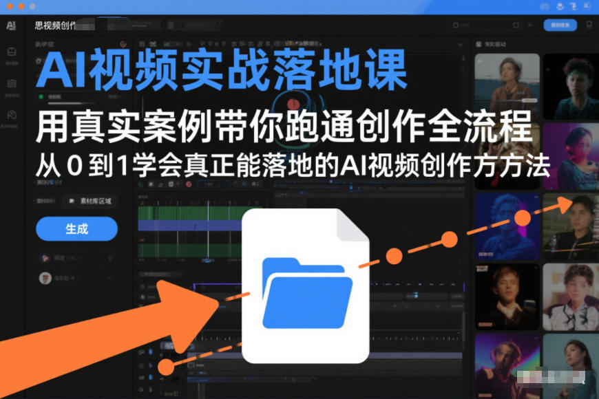AI视频实战落地课,用真实案例带你跑通创作全流程,从0到1学会真正能落地的AI视频创作方法-宝藏屋创业网