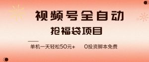 创业小项目：视频号全自动抢福袋，一天单机轻松50+，零成本脚本代替人工去跑【揭秘】-宝藏屋创业网