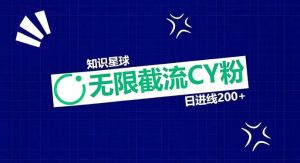 创业网精选：知识星球无限截流CY粉首发玩法，精准曝光长尾持久，日进线200+-宝藏屋创业网
