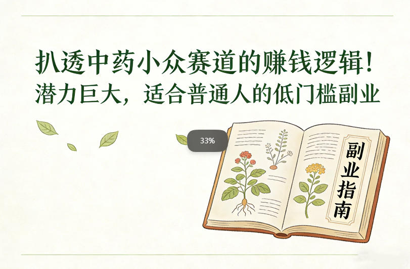 创业小项目：扒透中药小众赛道的賺米逻辑，潜力巨大，适合普通人的低门槛副业-宝藏屋创业网