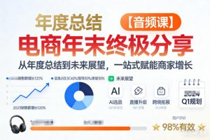 电商年未终极分享，从年度总结到未来展望，一站式赋能商家增长【音频课】-宝藏屋创业网