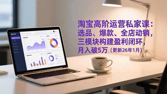 淘宝高阶运营私家课:选品、爆款、全店动销,三模块构建盈利闭环,月入破5万(更新26年1月-宝藏屋创业网