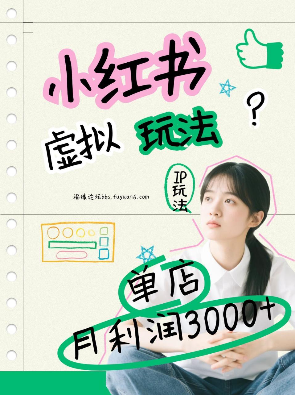 小红书虚拟玩法(铺货流和单品玩法),单店月利润3000+,IP打法+原创商品(0违规)-宝藏屋创业网