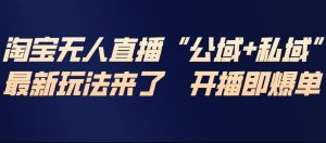 淘宝无人直播完整教程：公域+私域最新玩法，开播即爆单可复制-宝藏屋创业网