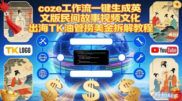 Coze扣子工作流一键生成英文版民间故事视频,文化出海TK油管捞美金拆解教程-宝藏屋创业网