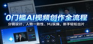 0门槛AI视频创作全流程：分镜设计、人物一致性、MJ实操，新手轻松出片-宝藏屋创业网