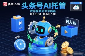 头条号AI托管，我存视频到你草稿箱，每天5分钟，最高日入1k【揭秘】-宝藏屋创业网