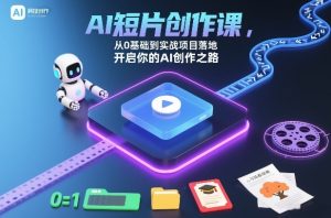 AI短片创作课,从0基础到实战项目落地,开启你的AI创作之路-宝藏屋创业网