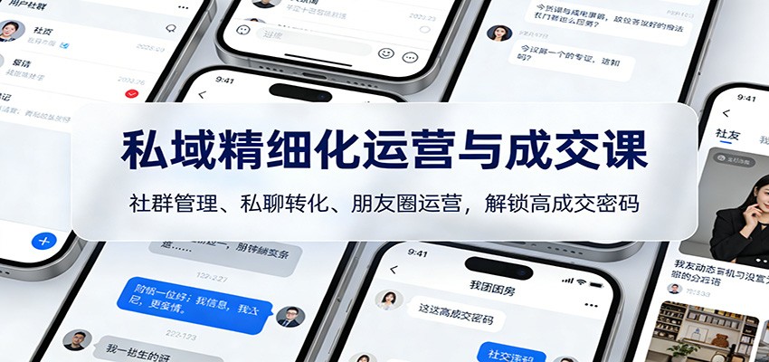 私域精细化运营与成交课：社群管理、私聊转化、朋友圈运营，解锁高成交密码-宝藏屋创业网